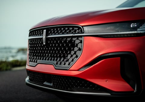 The sleek grille of a 2024 Lincoln Nautilus® SUV with the available Jet Appearance Package makes a bold statement. | Klaben Lincoln in Kent OH